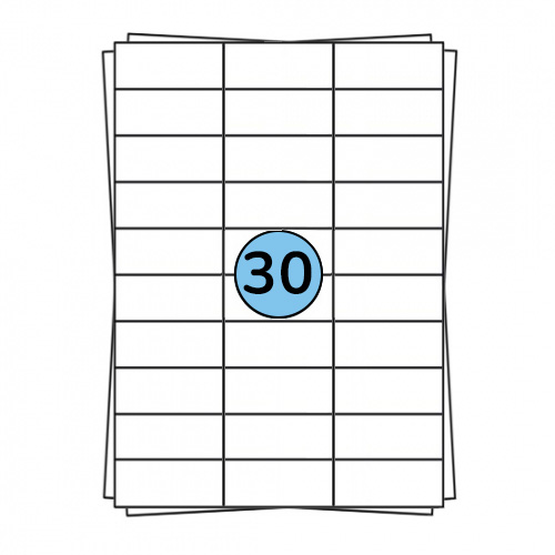 A4 listne nalepke 70 x 30 mm, 3 000 nalepk