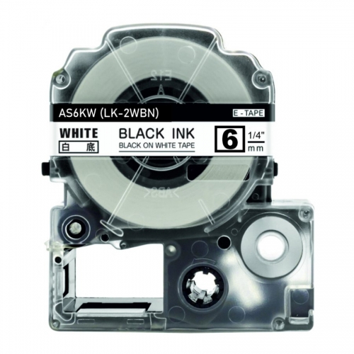 Epson LK-2WBN združljiv trak za nalepke, črno na belem, 6mm x 8m